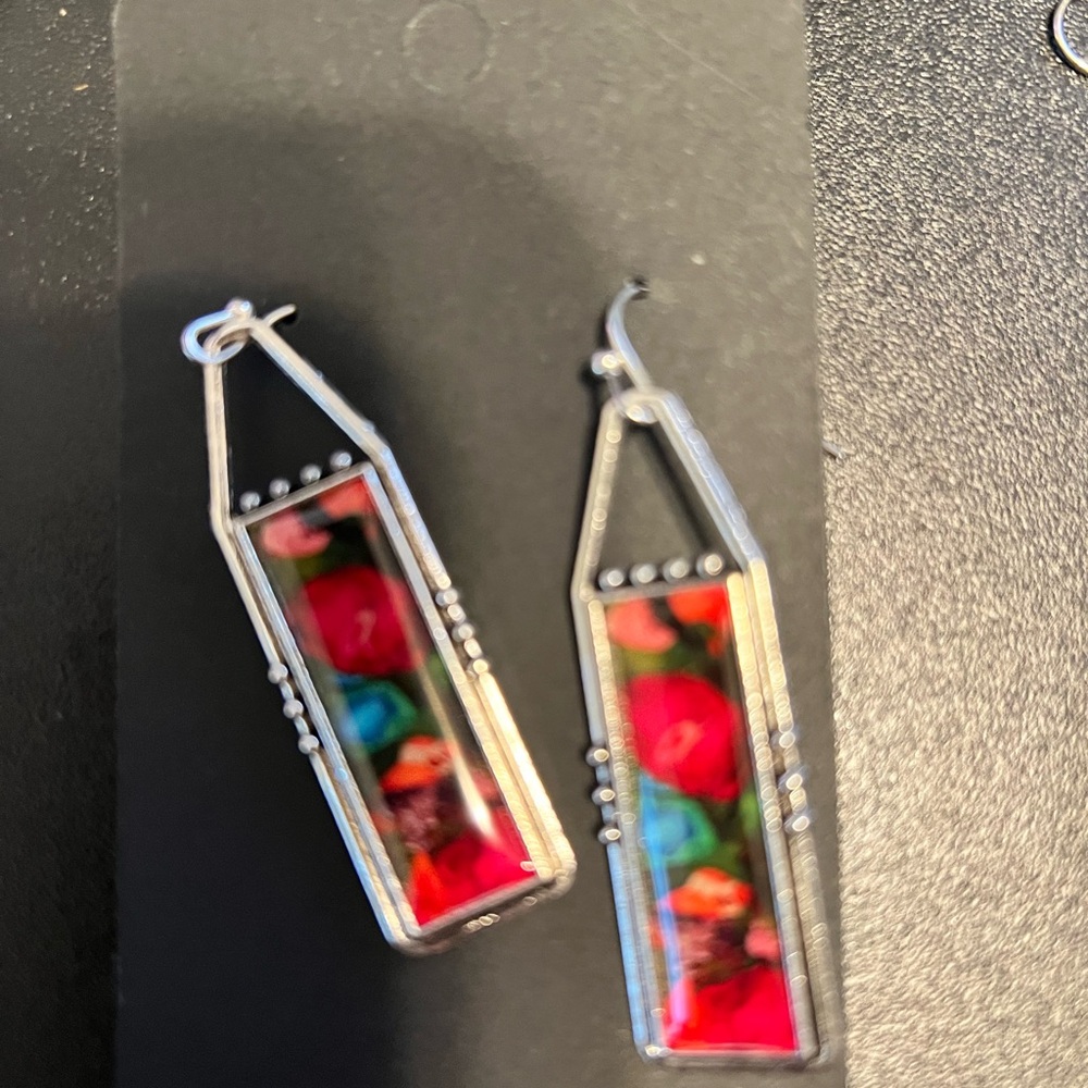 Floral Silver Earrings